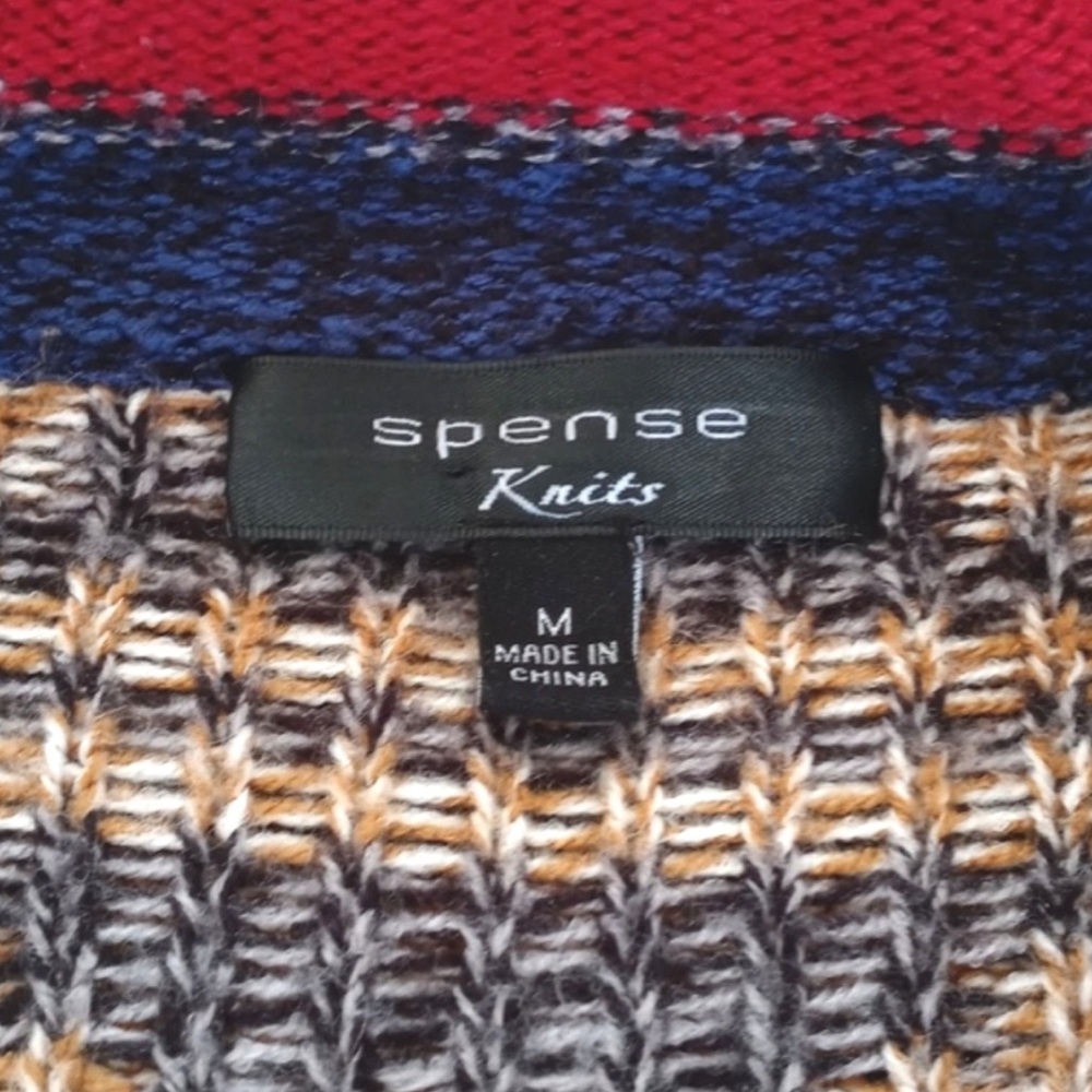 Spense Southwest Artist Style Red Blue Long Sleeve Open Cardigan / Duster M - Picture 2 of 11